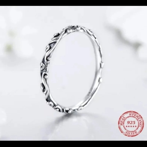 🆕Sterling Silver Carved Stack Ring. - Picture 2 of 14